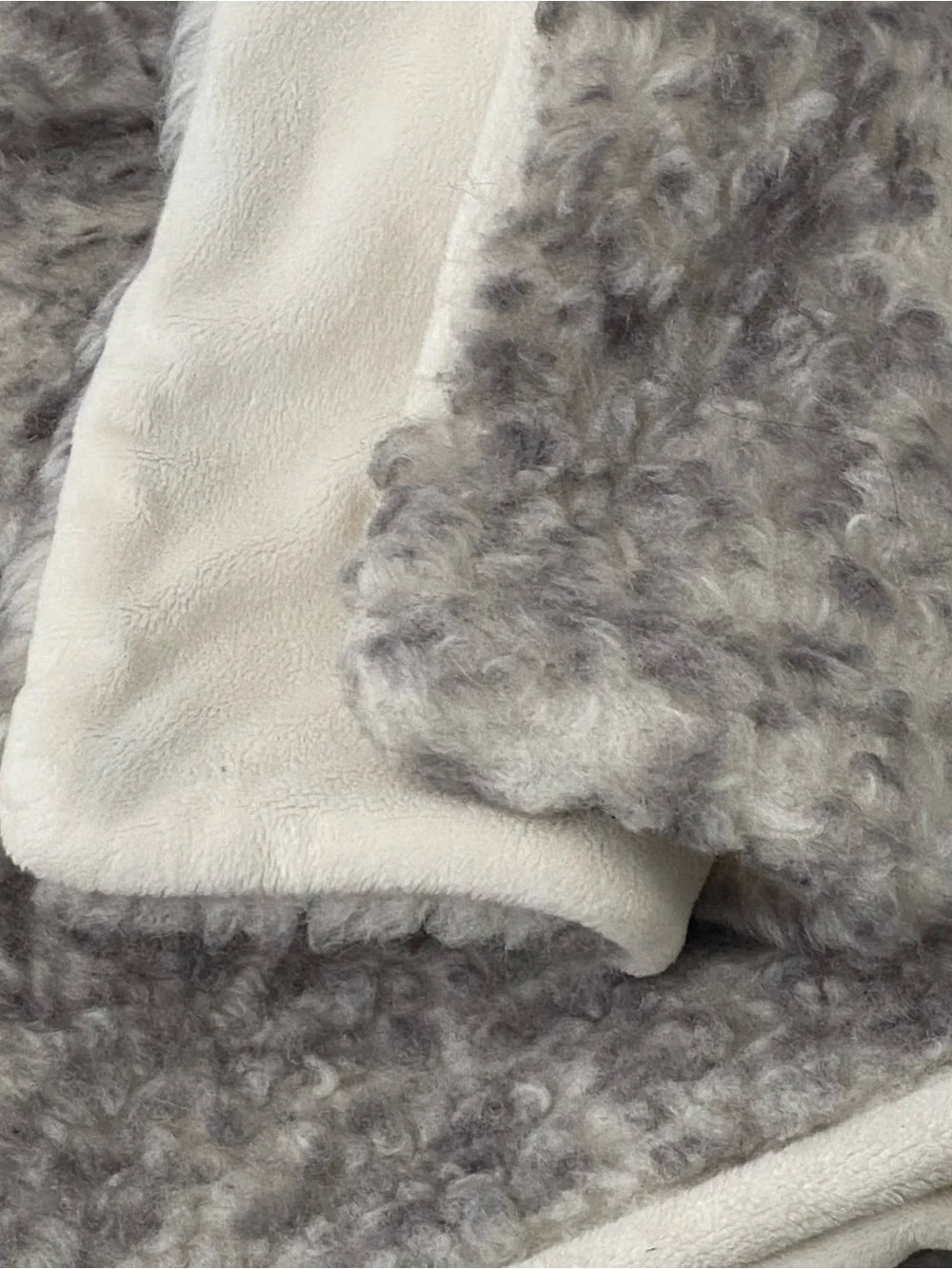 West Elm Faux Fur Plush Chinchilla/Snow Leopard Throw 60